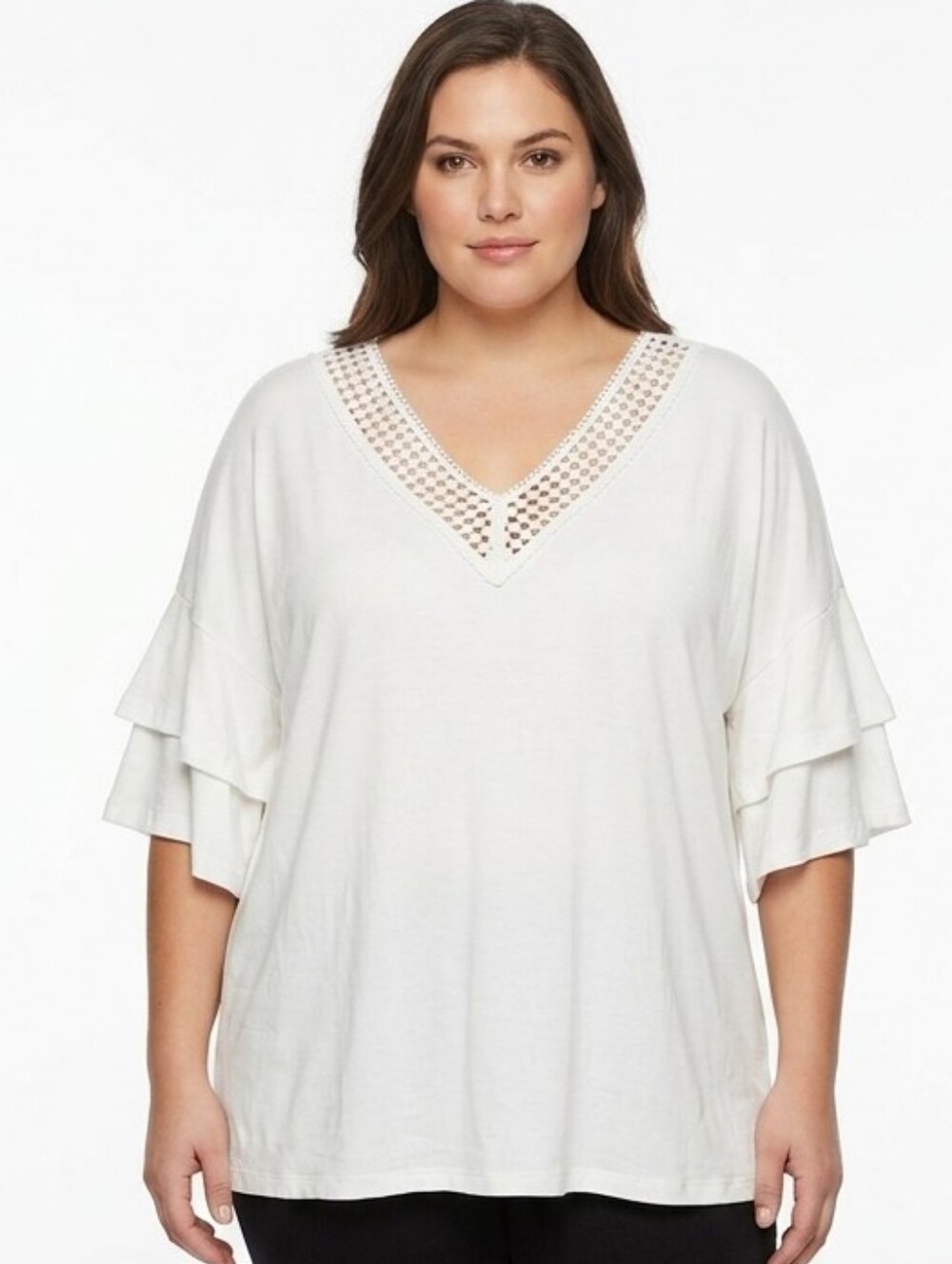 NWT Evaless White V-Neck Top